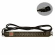 230V razvodni PDU panel 19"/1U sa 12 x C13 utičnih mesta, prekidačem, metalnim kućištem i kablom 1.8m sa C14 utikačem (PDU-12C13-1U-C14)