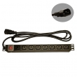 230V razvodni PDU panel 19"/1U sa 8 x C19 utičnih mesta, prekidačem, metalnim kućištem i 3 x 2.5mm² kablom 1.8m sa C20 utikačem (PDU-8C19-1U-C20)