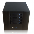 Desktop kućište za NAS sa 4 x3.5" Hotswap, 1 x USB 3.0 + 1 x ON/OFF prekidač, Mini-ITX MB format, ventilator 12cm, prihvata 1U napajanja do 250W, dim. 221x154x240mm (N4)