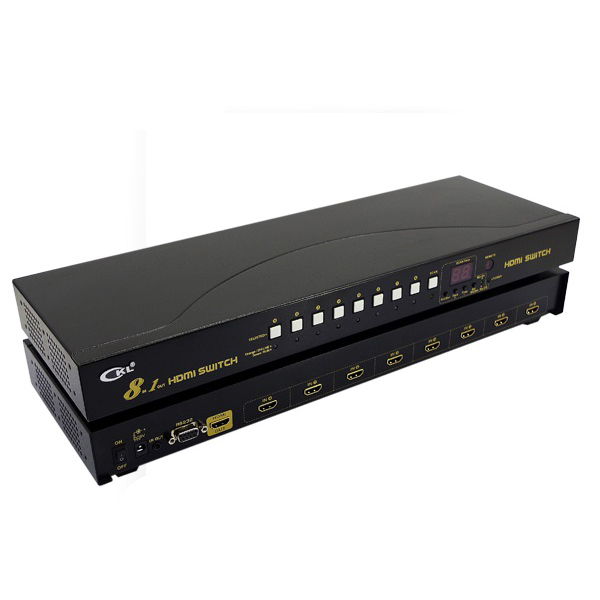 HDMI svič CKL-81H 8-IN / 1-OUT HDMI FullHD 1080p - IR remote control / panel push button / display control / RS232 control, podržava 3D, HDCP, EDID, auto scan & signal detection