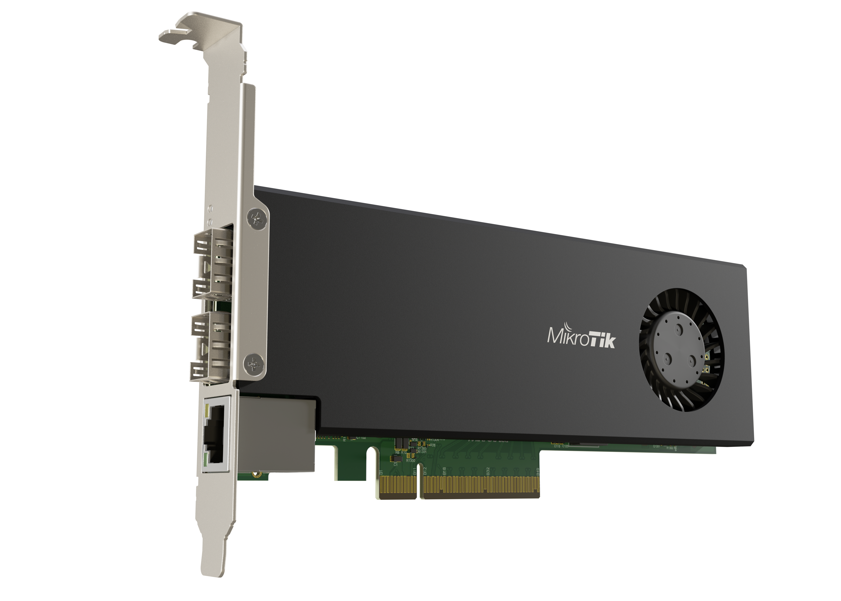 MikroTik CCR2004-1G-2XS-PCIexpress v3.0 x8 serverska ruter / mrežna kartica sa 2 porta 25GbE / 10GbE SFP28 + 1GbE RJ45, DDR4 RAM 4GB, NAND 128MB, ARMv8 64bit CPU, IPsec hardware, MTBF 22.8god, temp -20°÷60°C, RouterOS L6