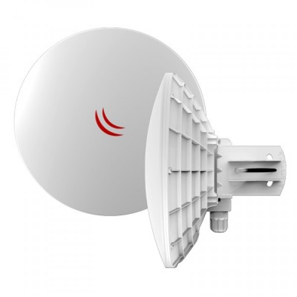 MikroTik DynaDish 5 outdoor 867Mb/s 802.11ac high power link 1300mW (31dBm) + 25dBi / 8° dual chain dish antena 40cm, Gigabit LAN, Nv2 TDMA, CPU 720Mhz, 128MB RAM, 802.3af/at & passive PoE 24V adapter, temp -40º÷70ºC, L3