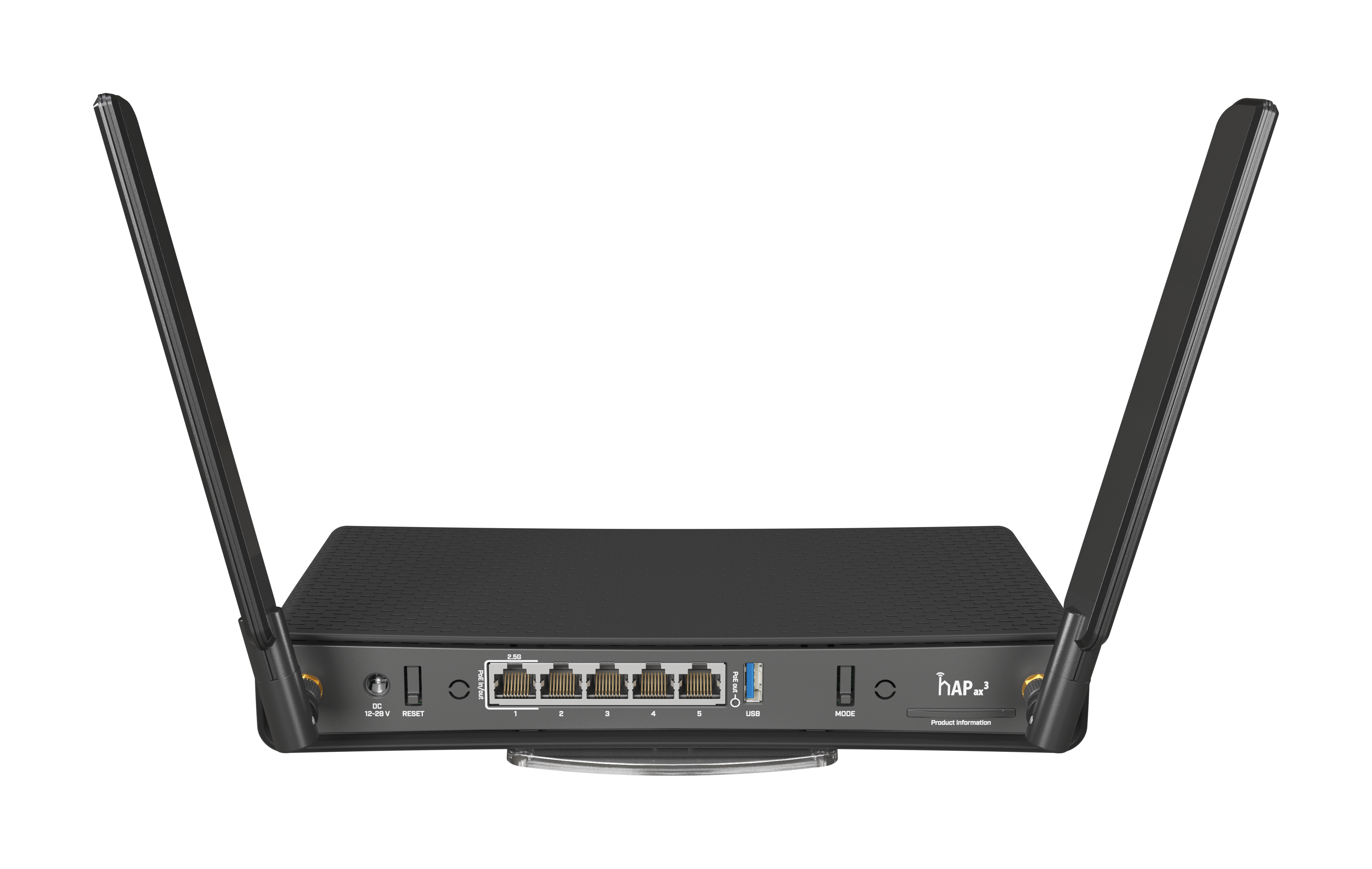 MikroTik hAP ax³ C53UiG+5HPaxD2HPaxD WiFi 6 AX1800Mb/s dual band 2.4 & 5GHz 802.11ax/ac/a/b/g/n VPN ruter 4 GbE + 1 x 2.5GbE LAN / WAN + USB3.0 (LTE, storage), PoE in & out, IPsec hw kript, 1GB RAM, tem -40º÷50ºC, ROS L6