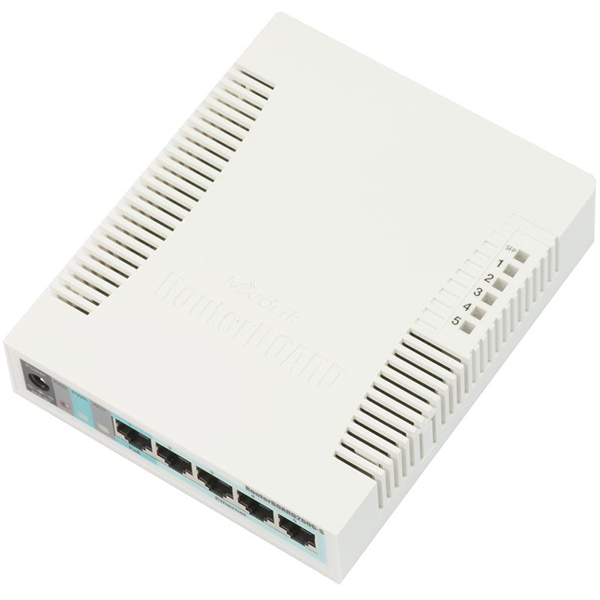 MikroTik RB260GS / CSS106-5G-1S upravljiv svič sa 5 x Gigabit 10/100/1000Mb/s portova + Gigabit SFP slot, MAC filter, VLANs, bandwidth limit, mirroring, web management, temp. -20°C÷70°C, PoE in 11-30V, MikroTik SwOS