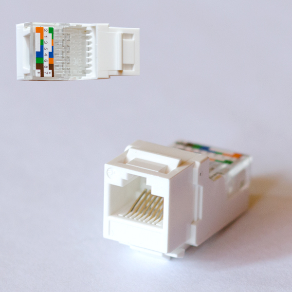 Modul RJ-45 STP kat. 6A fully shielded (oklopljen) sa LED diodom - GHMT sertifikat, 500MHz - 10GbE, kabl se spaja bez alata, 10GBASE-T / 2.5GBASE-T / 1000BASE-T, T568A/B (NA-2620KSF-8-C6A-LED)