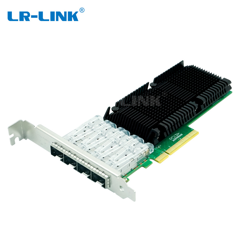 LR-Link 10-Gigabit Quad port 4 x SFP+ 10GBase-X Server Network PCI Express v3.0 x8 Adapter, Intel XL710 chip, Enhanced virtualization, Windows / Linux / BSD Unix / VMware, low & full profile bracket (LREC9804BF-4SFP+)