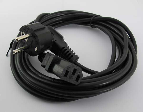 Napojni kabl 230V sa šuko i C13 utikačima, dužine 5m - za PC, monitore, štampače snage do 2500W (NT-SCH-C13-5m)