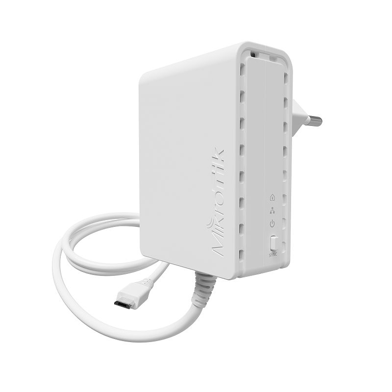 MikroTik PWR-Line PL7400 Powerline adapter za povezivanje MikroTik rutera sa microUSB portom (Type C) preko strujne instalacije
