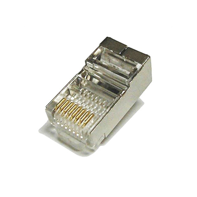 RJ-45 konektor FTP / STP kat. 5E - oklopljen, 8P8C 8-pinski za krimpovanje na UTP/FTP/SFTP kabl punog preseka (SMP-8P8C-5E-S)