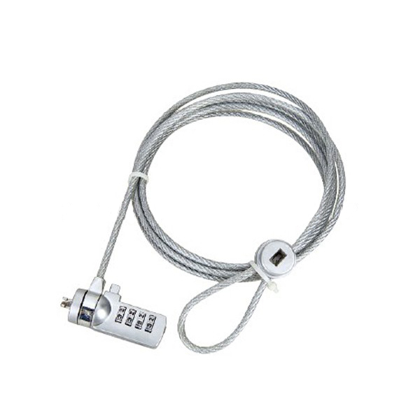 Sigurnosni čelični kabl (sajla) sa bravicom (šifra-kombinacija 4 cifre) za zaštitu od krađe IT opreme, pakovanje za maloprodaje