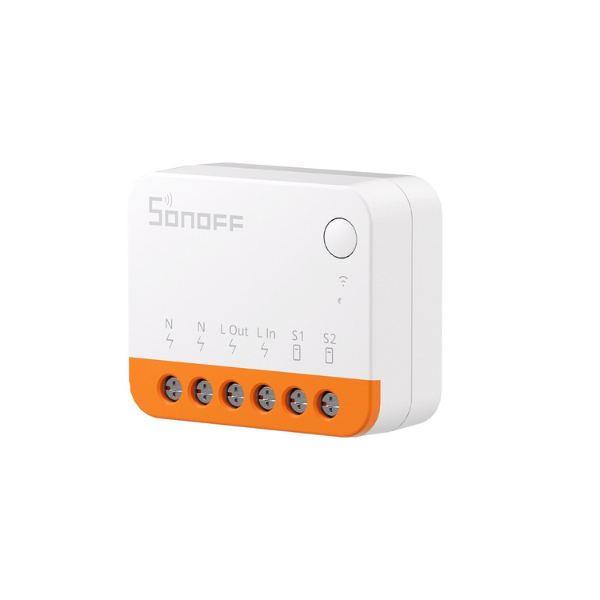 SONOFF MINI R4 smart-home prekidač 2200W, ekstremno malih dimenzija (33x40x17mm) za u doznu, ESP32 čip, uparen sa S-MATE2 kontrolerima za složena scenarija, WiFi 2.4GHz, eWeLink, Alexa / Google Assistant, TÜV sertifikat