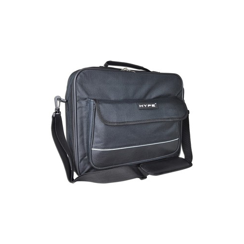 Torba za laptop HYPE sa dve spoljne pregrade (džepa), bezbednosnim unutrašnjim kaišem za fiksiranje laptopa i podesivim ramenim kaišem (do 15" veličina ekrana), crna