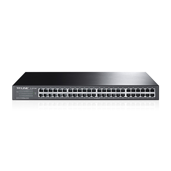 TP-Link TL-SF1048 48-port 10/100Mb/s desktop / 19" rackmount svič, 802.3x flow control, 9.6Gbps capacity, interno napajanje AC100-240V /50-60Hz, Energy-efficient – 50% manja potrošnja, max. 9.9W
