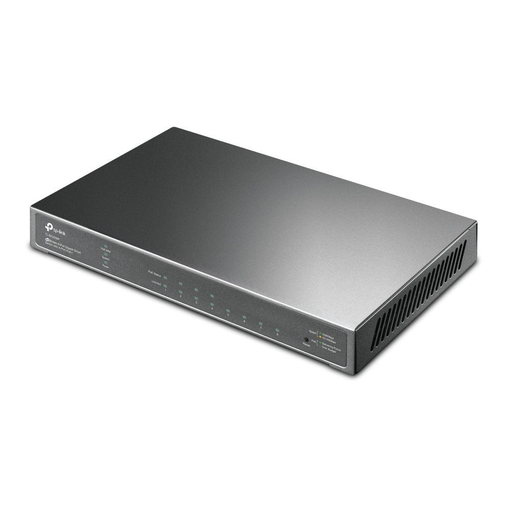 TP-Link TL-SG2008P Omada PoE+ upravljiv cloud svič 8 x 10/100/1000Mb/s / 4 PoE 802.3at/af do 62W, VLAN, SNMP, RMON, L2~L4 QoS, IGMP, ACL, port security, Zero-Touch Provisioning, Web / iOS / Android / Win / Linux ap