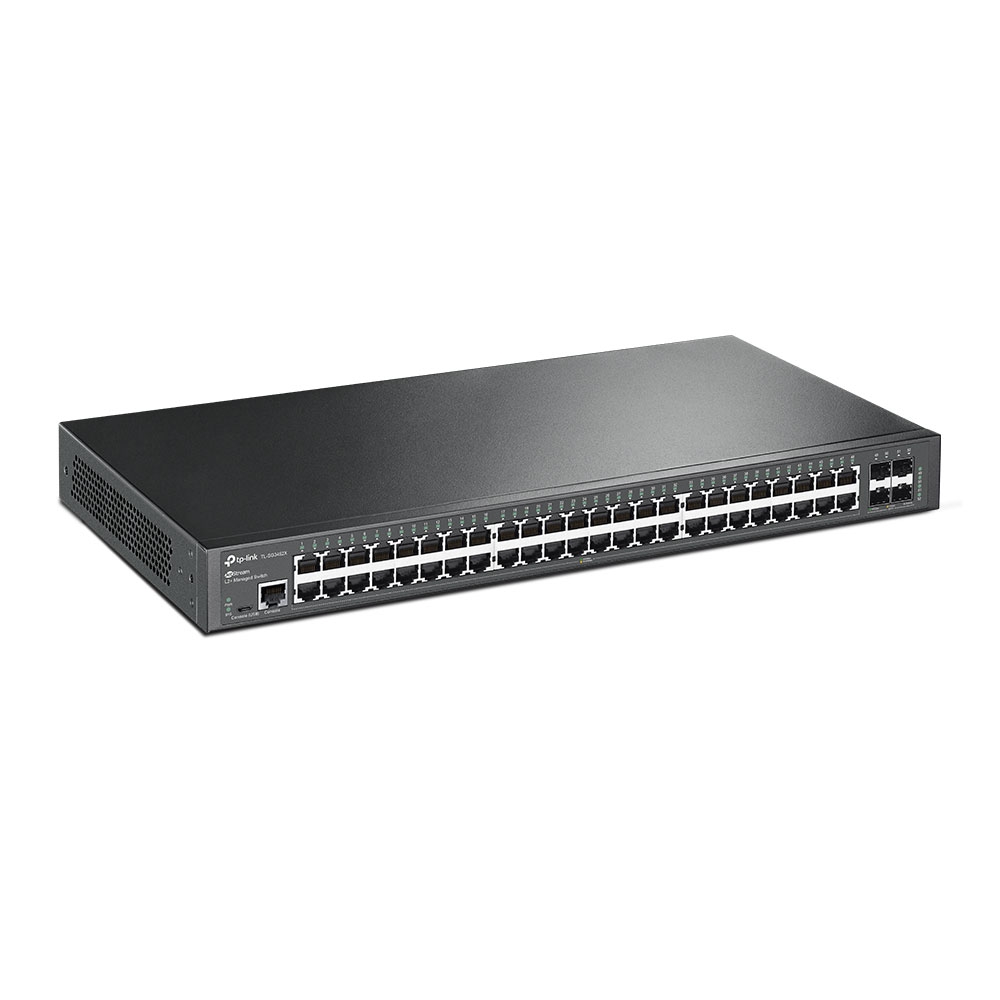 TP-Link TL-SG3452X Omada L3-lite upravljiv cloud svič 48 port 10/100/1000Mb/s + 4 x 10GbE SFP+, VLAN, SNMP, RMON, L2~L4 QoS, IGMP, ACL, port security, Zero-Touch Provisioning, Web / iOS / Android / Win / Linux ap